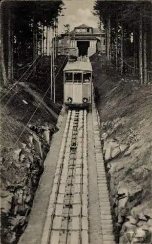 Ak Baden Baden am Schwarzwald, Merkurbahn, Stelle der größten Steigung 34%