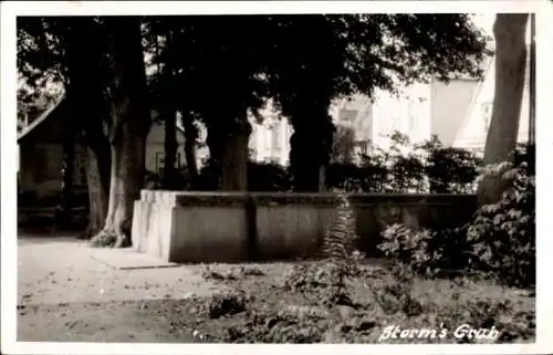 Foto Ak Husum in Nordfriesland, Friedhof, Grab Theodor Storm