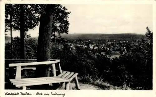 Ak Waldstadt Iserlohn, Blick vom Fichtenweg, Sitzbänke, Aussichtspunkt