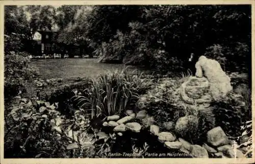 Ak Berlin Treptow, Karpfenteich, Teilansicht