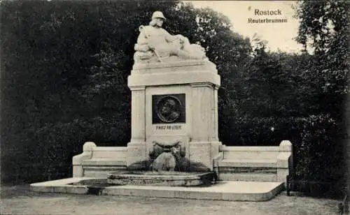 Ak Hansestadt Rostock, Reuterbrunnen