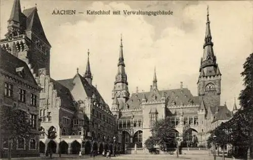 Ak Aachen, Katschhof, Verwaltungsgebäude