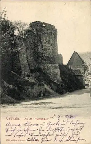 Ak Geithain in Sachsen, Stadtmauer, Teilansicht