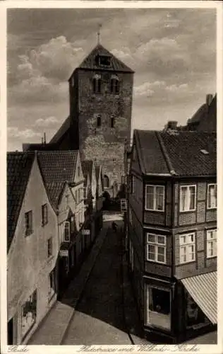 Ak Stade in Niedersachsen, Flutstraße, Withadi-Kirche