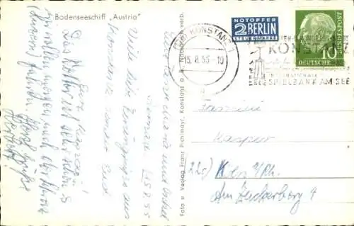 Ak Bodensee-Motorschiff Austria