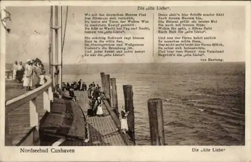 Ak Nordseebad Cuxhaven, Gedicht "Die Alte Liebe" v. Hartung