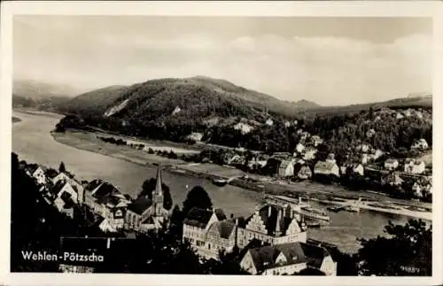 Ak Pötzscha Wehlen an der Elbe Sächsische Schweiz, Gesamtansicht