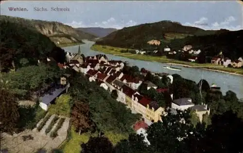 Ak Stadt Wehlen an der Elbe Sachsen, Panorama, Pötzscha