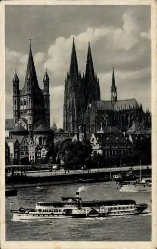 Ak Köln am Rhein, Dom, Dampfer
