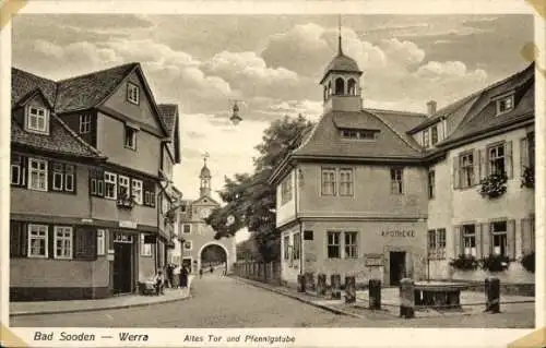 Ak Bad Sooden Allendorf an der Werra Hessen, Bad Sooden Altes Tor, Pfennigstube