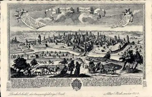 Ak Dinkelsbühl, Alter Stich anno 1654