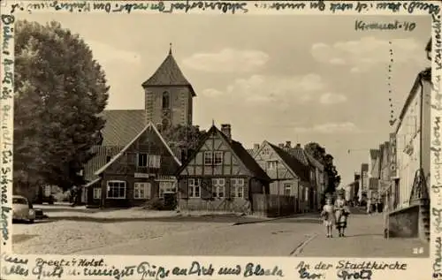 Foto Ak Preetz in Schleswig Holstein, an der Stadtkirche