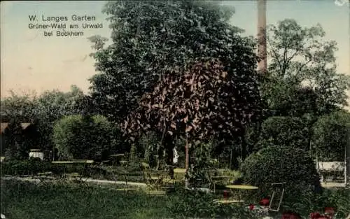Ak Bockhorn in Oldenburg Friesland, W. Langes Garten, Grüner Wald am Urwald