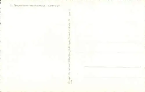 Ak Lörrach in Baden, St. Elisabethen Krankenhaus, Haus St. Gabriel