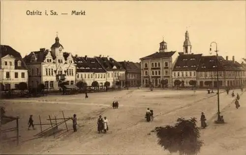 Ak Ostritz in der Oberlausitz, Markt