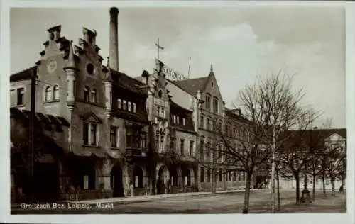 Ak Groitzsch in Sachsen, Markt