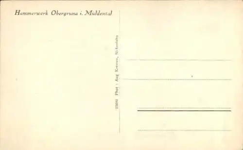 Ak Obergruna Großschirma in Sachsen, Hammerwerk im Muldental