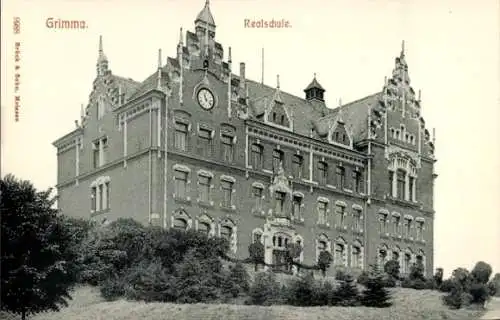 Ak Grimma in Sachsen, Realschule