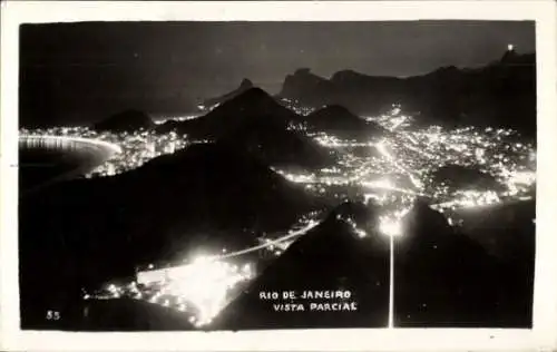 Foto Ak Rio de Janeiro Brasilien, Vista parcial a noite