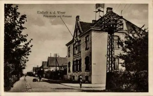 Ak Elsfleth an der Unterweser, Peterstraße mit Postamt