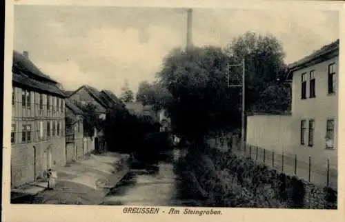 Ak Greußen in Thüringen, Am Steingraben
