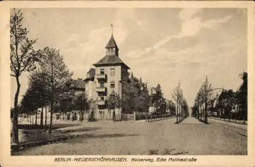 Ak Berlin Pankow Niederschönhausen, Kaiserweg Ecke Moltkestraße