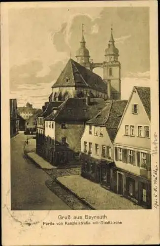 Ak Bayreuth in Oberfranken, Kanzleistraße, Stadtkirche