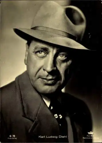 Ak Schauspieler Karl Ludwig Diehl, Portrait, Tobis Film G 78, Portrait, Hut