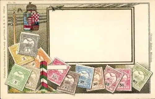Briefmarken Wappen Litho Ungarn