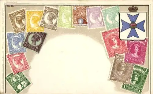 Briefmarken Wappen Litho Queensland Australien
