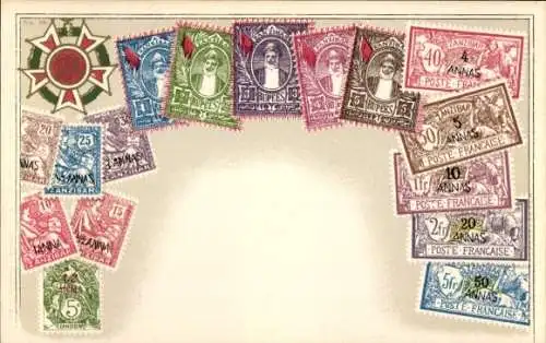 Briefmarken Wappen Litho Sansibar, Zanzibar