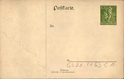 Ganzsachen Ak Berlin, Postwertzeichenausstellung 1922, Plastik, Frauenakt, Brieftaube