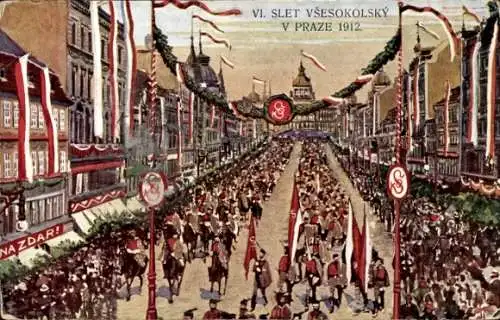 Ak Praha Prag, Sokol Fest, Turnfest 1912