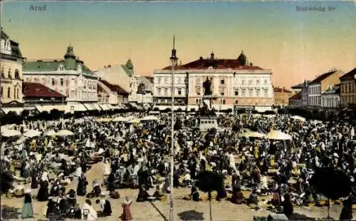 Ak Arad Rumänien, Marktplatz