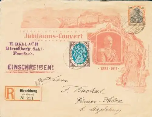 Ganzsachen Briefumschlag, Jubiläums Couvert, Kaiser Wilhelm II.