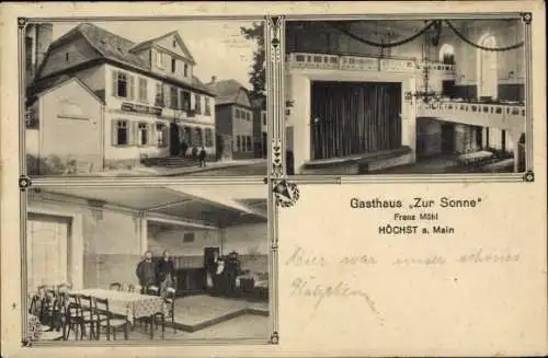 Ak Höchst Frankfurt am Main, Gasthaus Zur Sonne, Innenansicht