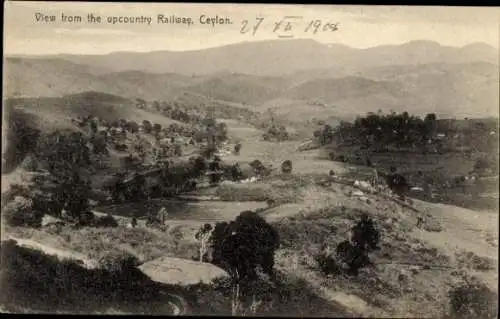 Ak Ceylon Sri Lanka, Blick von der Hochlandbahn
