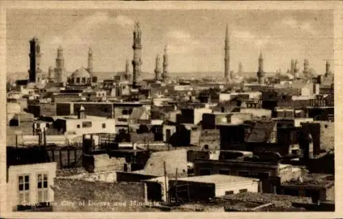 Ak Cairo Kairo Ägypten, Panorama, Stadt der Kuppeln und Minarets