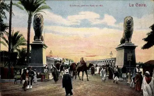 Ak Kairo Kairo Ägypten, Kasr el-Nil-Brücke