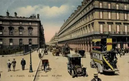 Ak Paris I Louvre, Rue de Rivoli