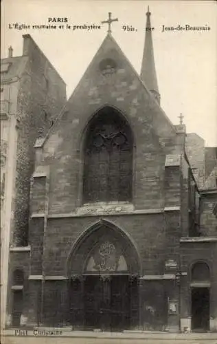 Ak Paris V, Rumänische Kirche und Presbyterium, Rue Jean de Beauvais