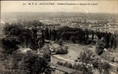 Ak Angoulême Charente, Fleuranceau Foundry und St. Cybard District