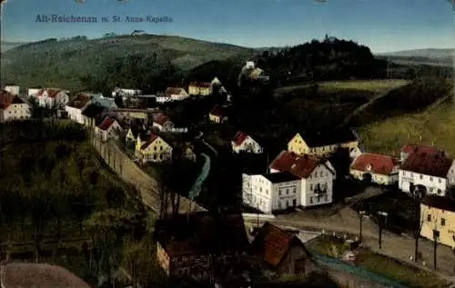 Ak Stare Bogaczowice Altreichenau Schlesien, Gesamtansicht, Sankt-Anna-Kapelle