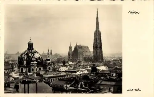 Ak Wien 1 Innenstadt, Panorama mit Stephansdom