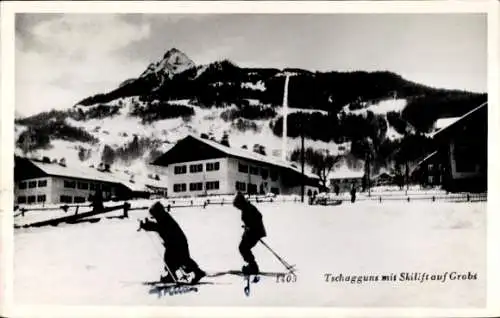 Foto Ak Tschagguns Vorarlberg, Skilift auf Grobs