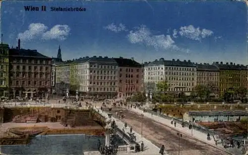 Ak Wien 2 Leopoldstadt Österreich, Stefaniebrücke