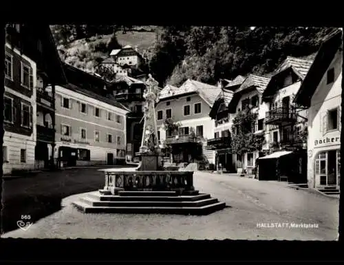 Ak Hallstatt im Salzkammergut Oberösterreich, Marktplatz, Bäckerei