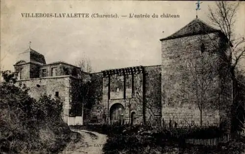 Ak Villebois-Lavalette Charente, Schloss, Eingang