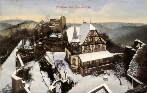 Ak Saverne Zabern Elsass Bas Rhin, Château du Haut-Barr, Burg Hohbarr, Winter