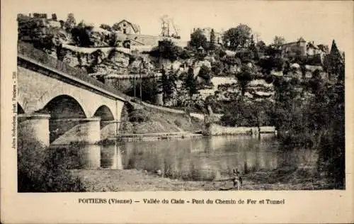 Ak Poitiers Vienne, Vallee du Clain, Pont du Chemin de Fer, Tunnel